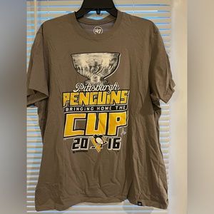 Pittsburgh Penguins “Bringing Home the Stanley Cup 2016” t-shirt. Gray. Large.